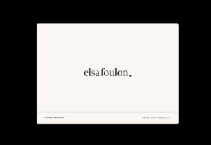 Charte graphique, identité visuelle, direction artistique et logo de l'artiste céramiste Elsa Foulon. Studio de création d'application mobile et design graphique