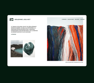 Création de site web, UI design et direction artistique de l'artiste Solenne Jolivet. Studio de création d'application mobile et design graphique