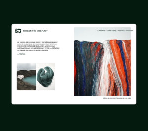 Création de site web, UI design et direction artistique de l'artiste Solenne Jolivet. Studio de création d'application mobile et design graphique
