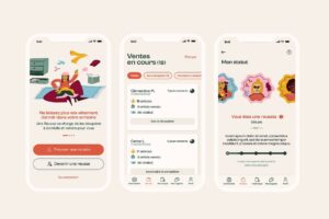 UI design, UX design, illustration et direction artistique de l'application mobile Reusses Studio de création d'application mobile et design graphique