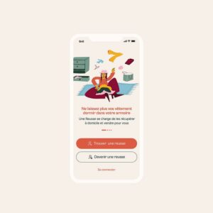 UI design, UX design, illustration et direction artistique de l'application mobile Reusses Studio de création d'application mobile et design graphique