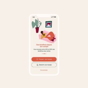 UI design, UX design, illustration et direction artistique de l'application mobile Reusses Studio de création d'application mobile et design graphique