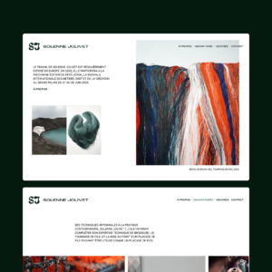 Création de site web, UI design et direction artistique de l'artiste Solenne Jolivet. Studio de création d'application mobile et design graphique